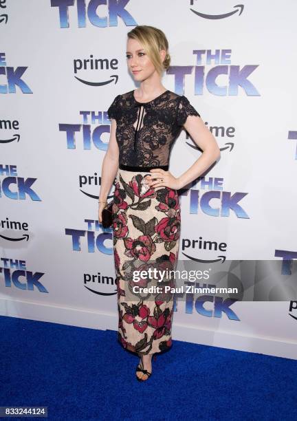 Actress Valorie Curry attends "The Tick" Blue Carpet Premiere at Village East Cinema on August 16, 2017 in New York City.