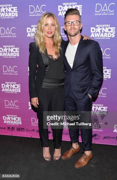 Actress Christina Applegate and Travis Wall attend the 2017 Industry Dance Awards and Cancer Benefit Show at Avalon on August 16, 2017 in Hollywood,...
