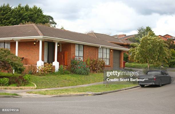 General view of the house after a drive-by shooting at a property in Narre Warren in Melbourne's south eastern suburbs on August 17, 2017 in...