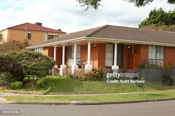 General view of the house after a drive-by shooting at a property in Narre Warren in Melbourne's south eastern suburbs on August 17, 2017 in...