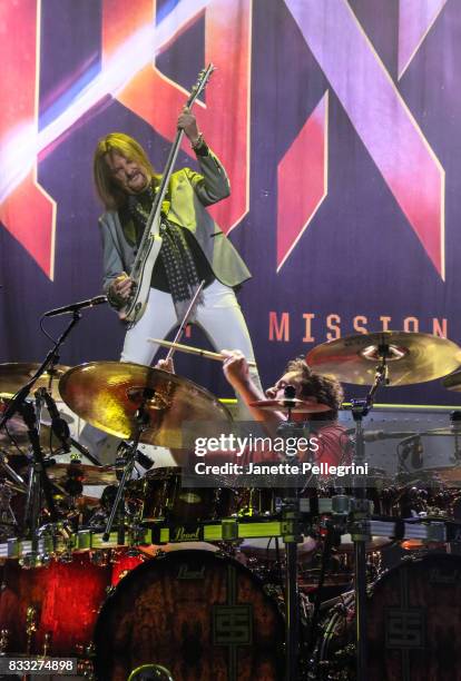 Ricky Phillips and Todd Sucherman from Styx perform in concert at Northwell Health at Jones Beach Theater on August 16, 2017 in Wantagh, New York.