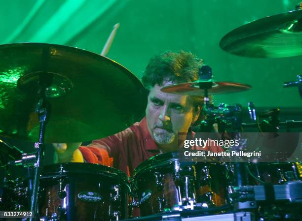 Todd Sucherman from Styx performs in concert at Northwell Health at Jones Beach Theater on August 16, 2017 in Wantagh, New York.