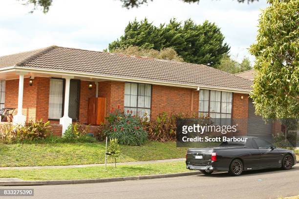 General view of the house after a drive-by shooting at a property in Narre Warren in Melbourne's south eastern suburbs on August 17, 2017 in...