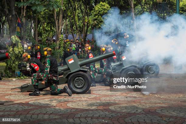 Indonesia celebrate it 72nd Independence day at Indonesian Palace in Merdeka Street. Outside the palace the celebration held by canon fire that fired...