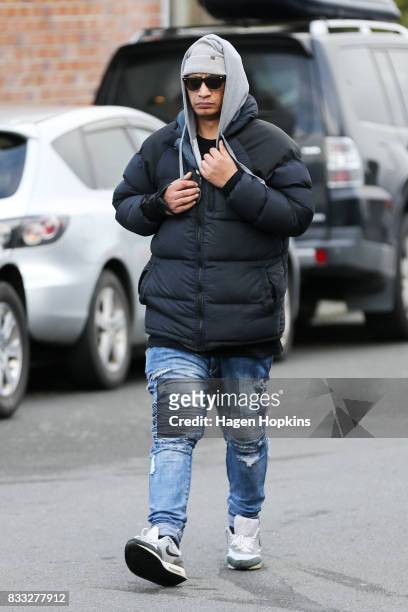 Malo Luafutu, also known by his stage name Scribe, arrives at Porirua District Court on August 17, 2017 in Wellington, New Zealand. The 38-year-old...