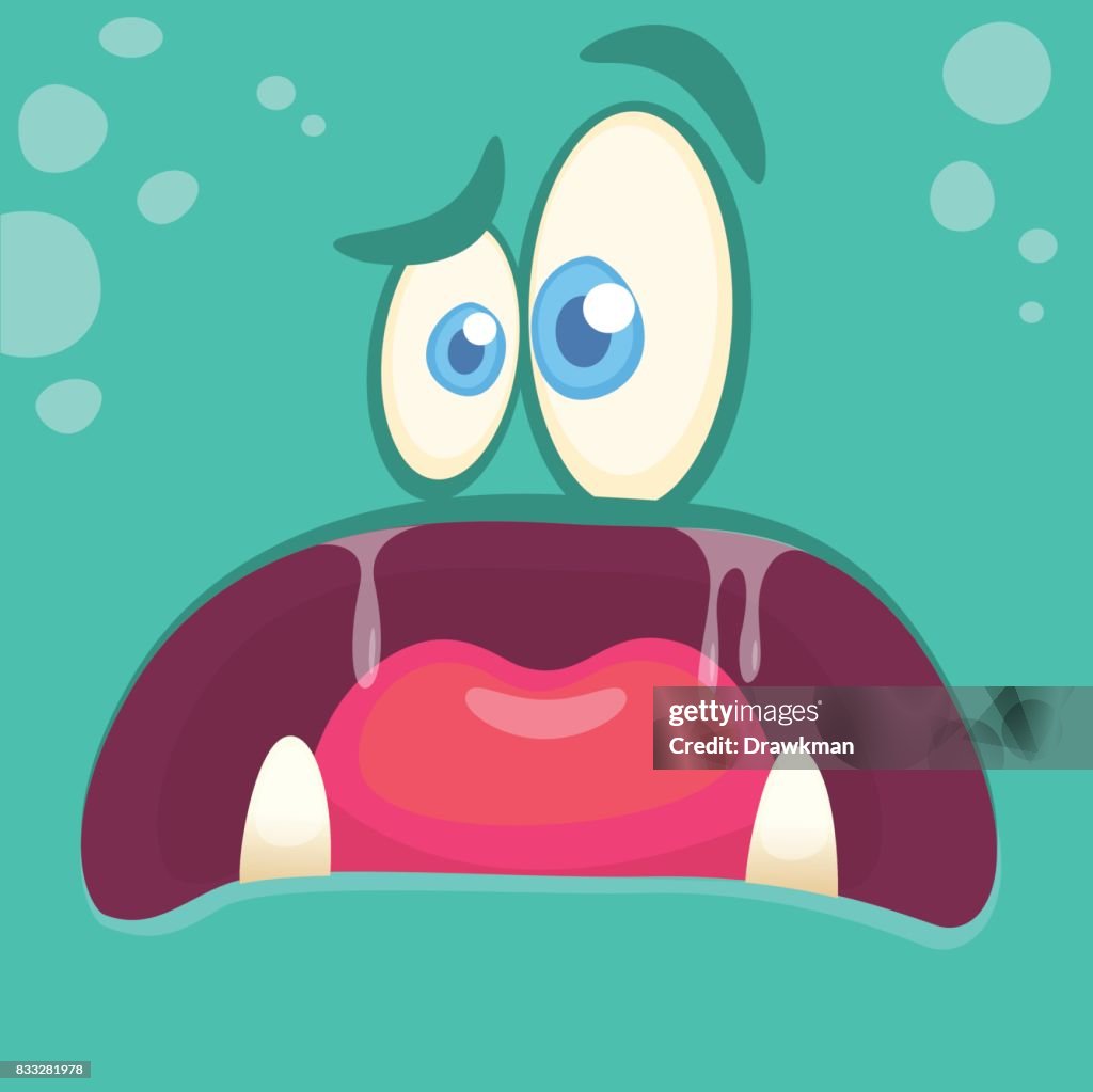 Cartoon Scared Monster Face Avatar Vector Illustration Funny Monster Mask  High-Res Vector Graphic - Getty Images