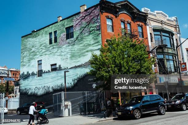 jersey city, usa at newark avenue. - newark new jersey neighborhood stock pictures, royalty-free photos & images