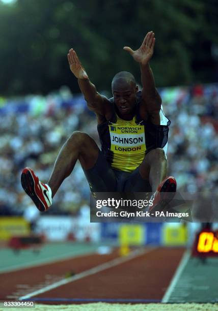 S Brian Johnson in action during the Men's Long Jump during the Norwich Union Grand Prix at Crystal Palace National Sports Centre, London.