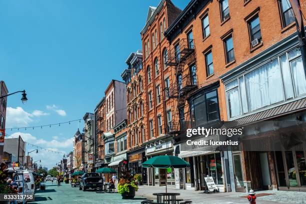 jersey city, usa at newark avenue. - jersey city stock pictures, royalty-free photos & images