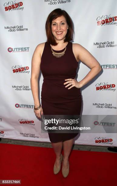 Actress Allison Tolman attends the premiere of Beard Collins Shores Productions' "A Very Sordid Wedding" at Laemmle's Ahrya Fine Arts Theatre on...