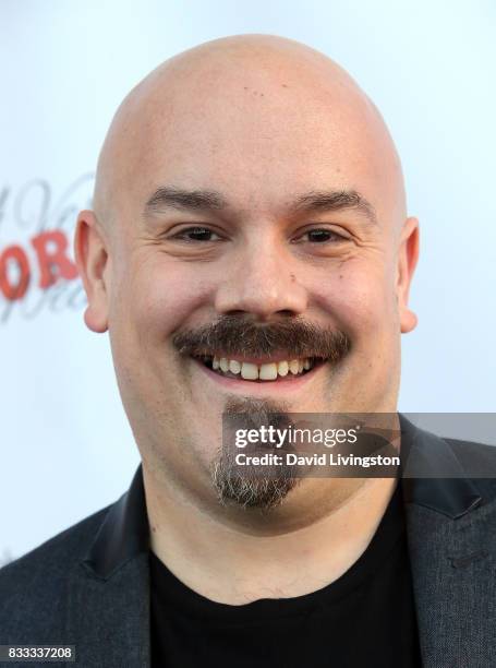 Comedian Brad Loekle attends the premiere of Beard Collins Shores Productions' "A Very Sordid Wedding" at Laemmle's Ahrya Fine Arts Theatre on August...