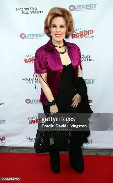Kat Kramer attends the premiere of Beard Collins Shores Productions' "A Very Sordid Wedding" at Laemmle's Ahrya Fine Arts Theatre on August 16, 2017...
