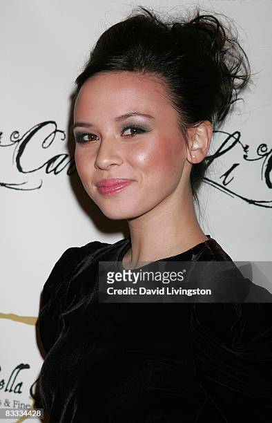 Actress Malese Jow attends Los Angeles Fashion Week's grand finale party in the LA Arts District on October 17, 2008 in Los Angeles, California.