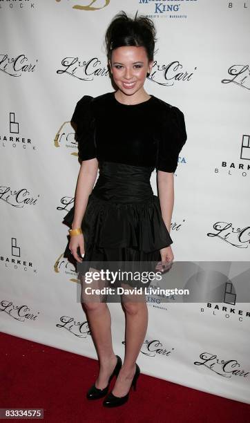 Actress Malese Jow attends Los Angeles Fashion Week's grand finale party in the LA Arts District on October 17, 2008 in Los Angeles, California.