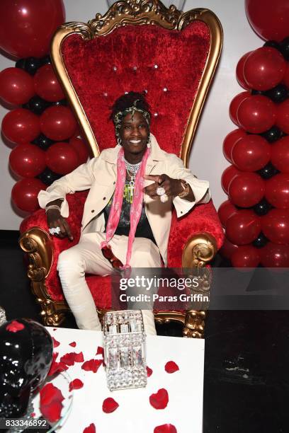 Rapper Young Thug at his private birthday Celebration at Tago International on August 16, 2017 in Atlanta, Georgia.