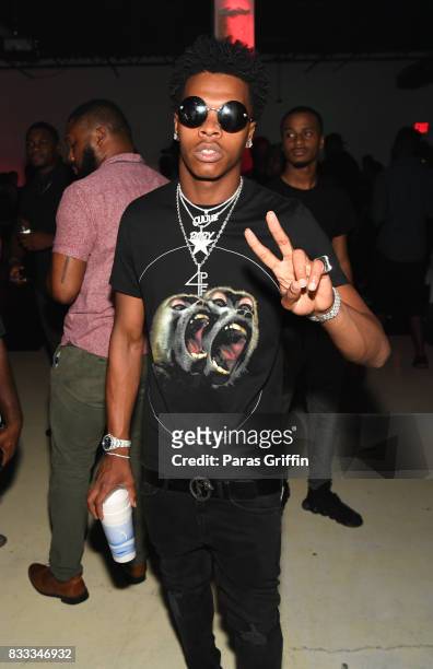 Rapper Lil Baby at Young Thug Private Birthday Celebration at Tago International on August 16, 2017 in Atlanta, Georgia.