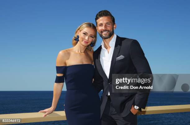 Anna Heinrich and Tim Robards pose at the Myer Spring 2017 Fashion Launch on August 17, 2017 in Sydney, Australia.