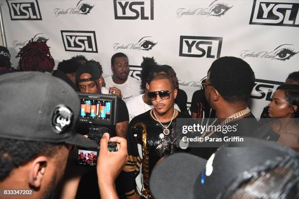 Rapper T.I. Arrives at Young Thug Private Birthday Celebration at Tago International on August 16, 2017 in Atlanta, Georgia.