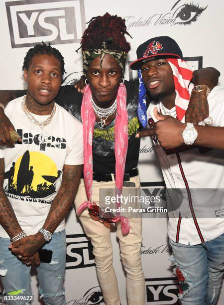 Lil Durk, Young Thug, and Ralo at Young Thug Private Birthday Celebration at Tago International on August 16, 2017 in Atlanta, Georgia.