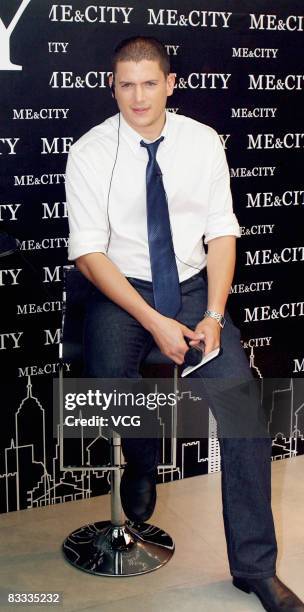 Actor Wentworth Miller from the television show 'Prison Break' attends the opening of a retail store on October 18, 2008 in Shanghai, China.