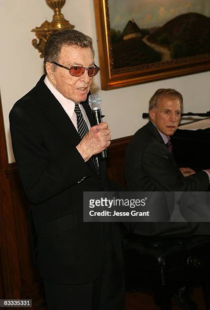 Tony Martin attends the wedding of Michael Feinstein and Terrence Flannery held at a private residence on October 17, 2008 in Los Angeles, California.