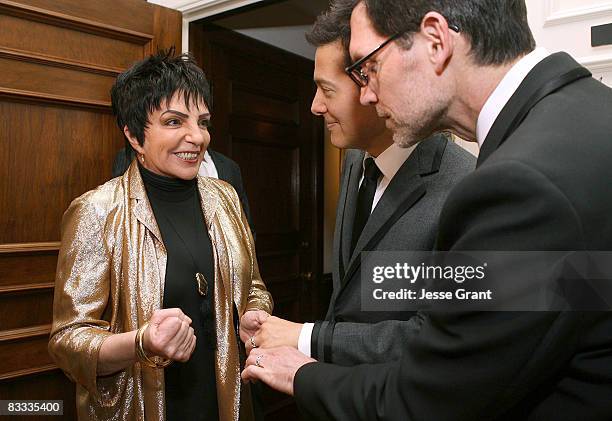 Liza Minnelli attends Michael Feinstein and Terrence Flannery's wedding ceremony held at a private residence on October 17, 2008 in Los Angeles,...