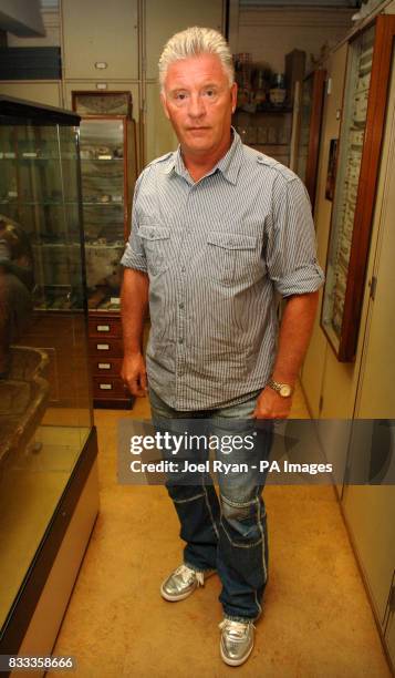 Medium and psychic Derek Acorah during a visit to the Petrie Museum of Egyptian Archaeology in central London.