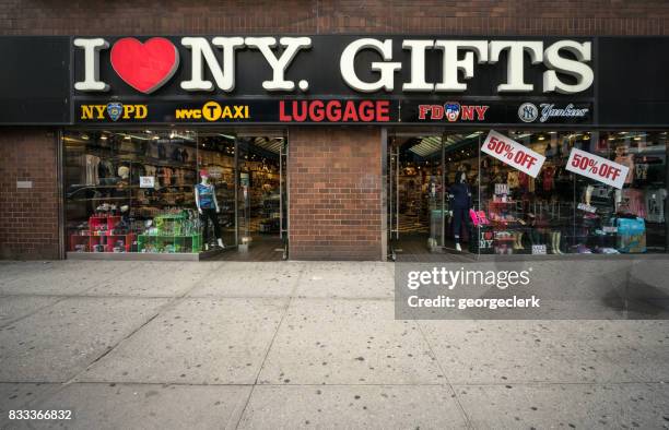 i love new york store - times square store stock pictures, royalty-free photos & images