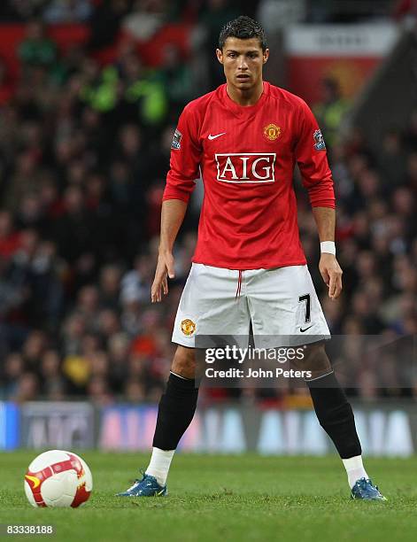 Cristiano Ronaldo of Manchester United in action during the Barclays Premier League match between Manchester United and West Bromwich Albion at Old...