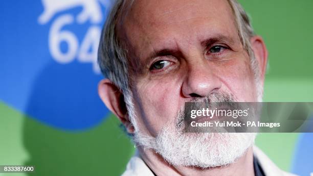 Brian De Palma during a photocall for their film 'Redacted', at the Venice Film Festival in Venice, Italy.