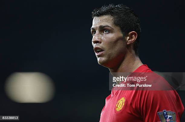 Cristiano Ronaldo of Manchester Unitedin action during the Barclays Premier League match between Manchester United and West Bromwich Albion at Old...
