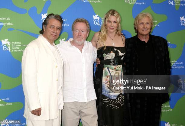 Edward James Olmos, Ridley Scott, Daryl Hannah and Rutger Hauer during a photocall for the film 'Blade Runner: The Final Cut', at the Venice Film...