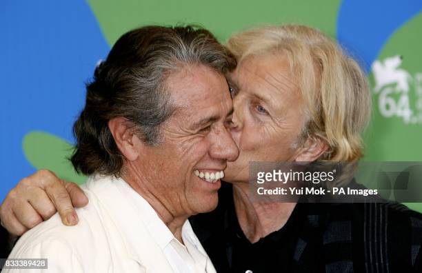 Edward James Olmos and Rutger Hauer during a photocall for the film 'Blade Runner: The Final Cut', at the Venice Film Festival in Italy, Saturday 1...