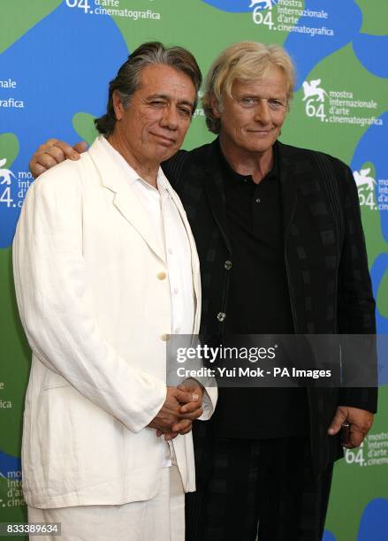 Edward James Olmos and Rutger Hauer during a photocall for the film 'Blade Runner: The Final Cut', at the Venice Film Festival in Italy, Saturday 1...