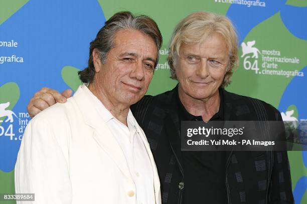 Edward James Olmos and Rutger Hauer during a photocall for the film 'Blade Runner: The Final Cut', at the Venice Film Festival in Italy, Saturday 1...