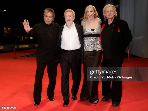 Director of the film Ridley Scott with the cast Edward James Olmos , Daryl Hannah and Rutger Hauer at the premiere for 'Blade Runner: The Final...