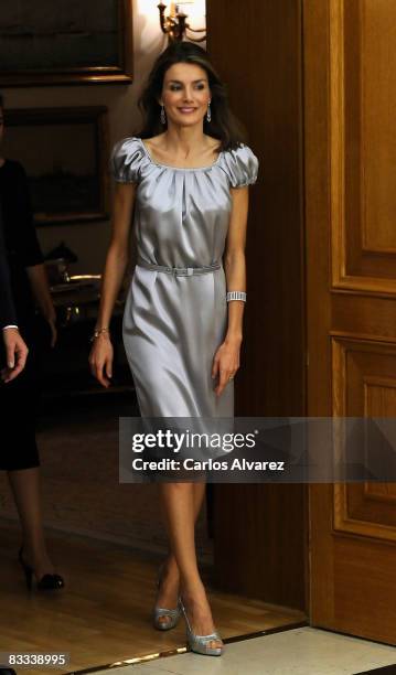 Princess Letizia of Spain at the Zarzuela Palace on October 18, 2008 in Madrid, Spain.