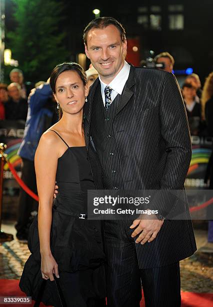 Jens Nowotny and his wife Michaela arrive at the 'Ball of Stars 2008' on October 18, 2008 in Mannheim, Germany.