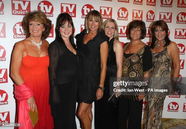 Sherrie Hewson, Coleen Nolan, Carol McGiffin, Jackie Brambles, Lynda Bellingham and Jane McDonald arriving for the TV Quick and TV Choice awards at...