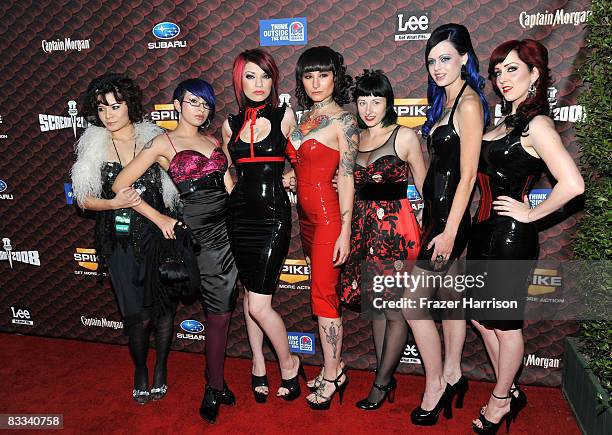 Suicide Girls arrive at Spike TV's 2008 Scream awards held at the Greek Theater on October 18, 2008 in Los Angeles, California.