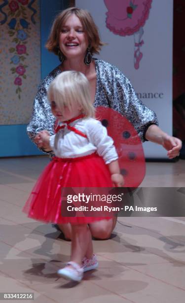 Natalia Vodianova and her daughter, Neva, attend Angelina Ballerina's Star Performance at the start of the 12 week regional tour across the UK, at...