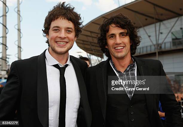 Comedians Hamish Blake and Andy Lee arrive at the 2008 ARIA Awards at Acer Arena, Sydney Olympic Park on October 19, 2008 in Sydney, Australia. The...