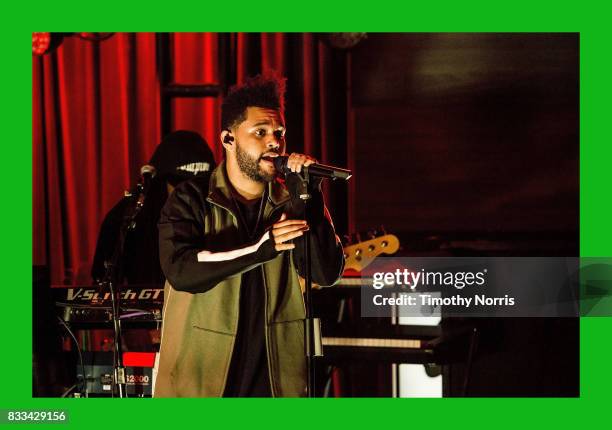 The Weeknd performs at The GRAMMY Museum on August 15, 2017 in Los Angeles, California.