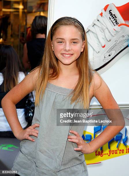 Actress and singer Madison Davenport attends the re-opening of the Kitson Kids store on Robertson Boulevard on October 18, 2008 in West Hollywood,...
