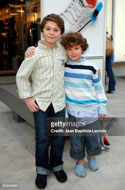 Actors Jake Cherry and Andrew Cherry arrive at the re-opening of the Kitson Kids Robertson Location on Octorber 18, 2008 in Los Angeles, California.