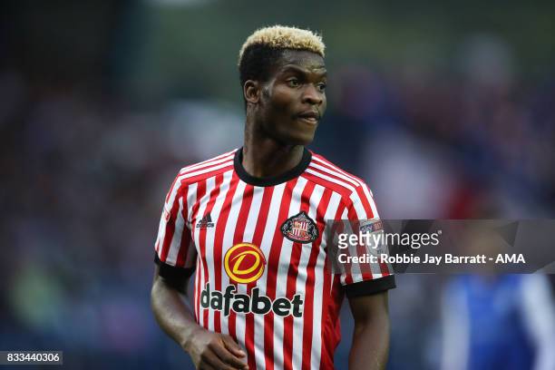 Didier Ndong of Sunderland during the Sky Bet Championship match between Sheffield Wednesday and Sunderland at Hillsborough on August 16, 2017 in...