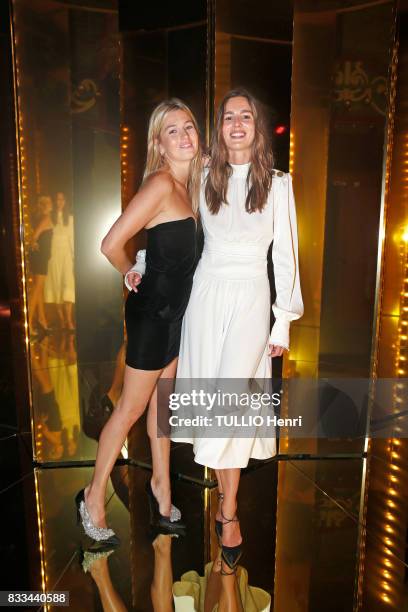 At the evening of the jeweler Chaumet, Camille Charriere and Eleonor Toulin on july 02, 2017 in Paris, France.