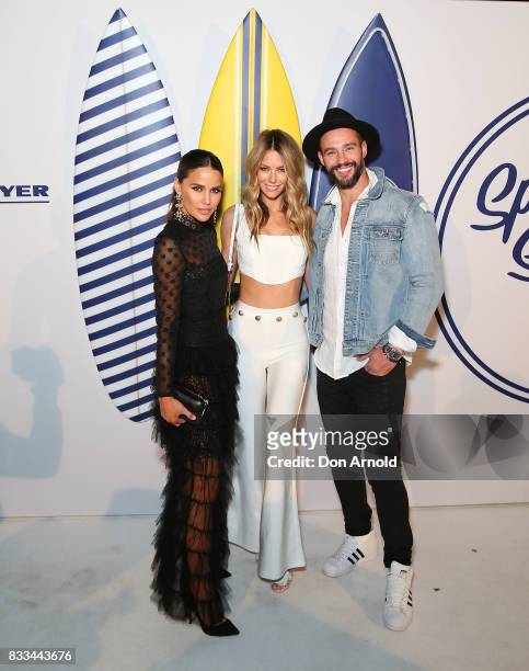 Jodi Anasta, Jennifer Hawkins and Kris Smith attend the Myer 'Spring Social' Night Event at Bronte Surf Life Club on August 17, 2017 in Sydney,...