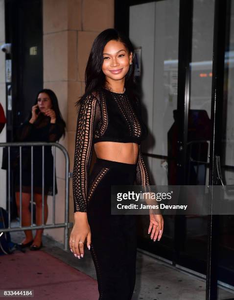 Chanel Iman arrives to 'The Tick' Blue Carpet Premiere at Village East Cinema on August 16, 2017 in New York City.