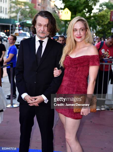 Ben Edlund and guest arrive to 'The Tick' Blue Carpet Premiere at Village East Cinema on August 16, 2017 in New York City.